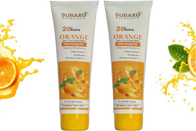 Subaxo Herbal orange  | Brightens & Hydrates | Reduces Pigmentation (pack Of 2 )Each 120ml Face Wash(240 ml)