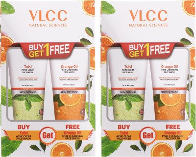 VLCC Tulsi Acne with FREE Orange Oil  -B1G1 (Pack of 2) Face Wash(300 ml)