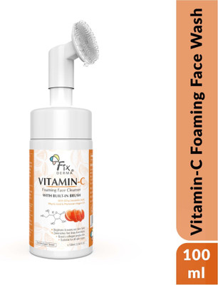 Fixderma 2% Vitamin C for Fine Lines & Wrinkles, Foaming With Brush Face Wash(100 ml)
