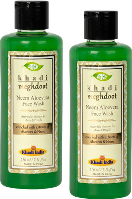 KHADI MEGHDOOT Neem Aloevera Facewash 210ml (Pack of 2) Face Wash(210 ml)
