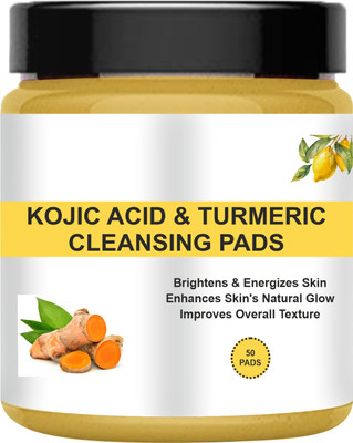 house of common Kojic Acid Turmeric Cleansing Pads-Dark Spots,Compressed Facial Cleansing 50Pads Face Wash(50 g)
