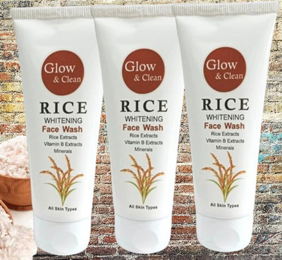 Deeparth Pack of 3 for Skin Protection & Clear Glow Rice  Face Wash(100 ml)
