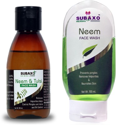 Subaxo Herbal Neem & Tulsi (Basil) Face wash 100 ml and Neem Face wash 100 Ml Face Wash(200 ml)