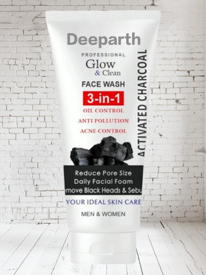 Deeparth 3 in 1 Charcoal  | Anti pollution -/ pack of 1 Face Wash(150 g)