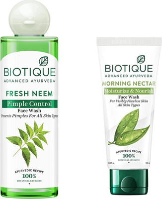 BIOTIQUE Fresh Neem  200ml & Morning Nectar  100ml Face Wash(300 ml)