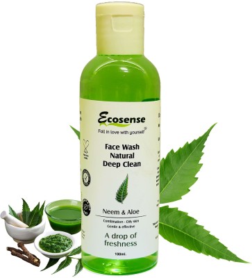 Ecosense Neem & Aloe Vera Face wash with Tea Tree Extract for Acne & Pimples | Detoxifies Skin | Purifies for Glowing Skin Face Wash(100 ml)