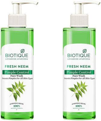 BIOTIQUE Fresh Neem Pimple Control  200 ML (Pack Of 2) Face Wash(400 ml)