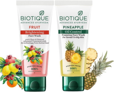 BIOTIQUE Fruit 150ml & Pineapple 150ml Facewash Set of 2 Face Wash(300 ml)