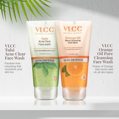 VLCC Tulsi Acne Clear and Orange Cleansing  Face Wash(300 ml)