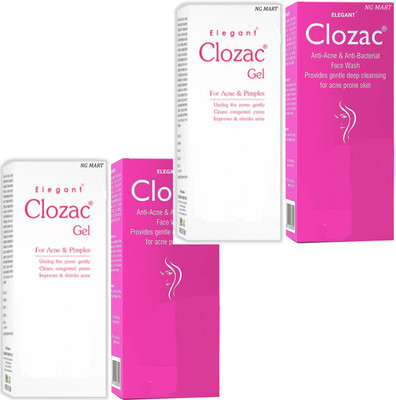 NG MART NG CLOZAC FACEWASH & GEL SKIN C COMBO PACK OF - 2(2 Items in the set)
