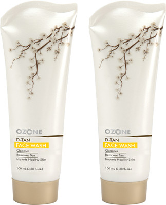 OZONE D-Tan  100 Ml - For Tan Removal. A Skin Brightening & Tan Removal Solution for All Skin Types. Face Wash(200 ml)