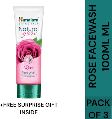 Himalaya Herbals NATURAL GLOW ROSE FACE WASH 100 ml PACK OF 3 Face Wash(300 ml)