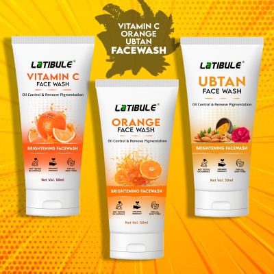 Latibule Vitamin C,Orange & Ubtan Facewash Pigmentation, blackhead remover, spot Removal And Deep Cleansing,All Skin Types Face Wash(150 ml)