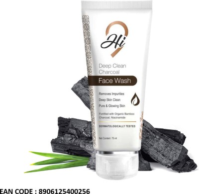 Hi9 Charcoal  for Men & Women | Clean, Glowing Skin | Paraben Free Face Wash(75 g)