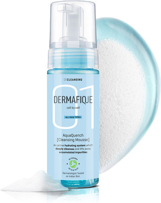 Dermafique AquaQuench Foaming Mousse, Hydrates Skin, with Pro Vitamin E & Vitamin B5 Face Wash(150 ml)