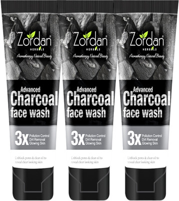 Zordan Herbals Advanced Charcoal  for Men & Women - 3X Pollution Control - Deep Cleansing & Oil Control Face Wash(180 ml)
