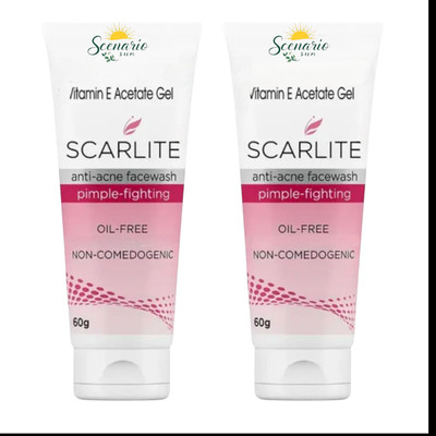 Scenario sun Scar Lite Anti Acne  For Clearing And Cleanses Face  60gm Pack of 2 Face Wash(120 g)
