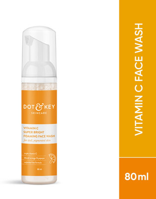 Dot & Key Vitamin C Super Bright Foaming  for Glowing Skin, Sulphate Free Face Wash(80 ml)