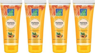 ASTABERRY Papaya - ( Pack of 4) 4*60ml Face Wash(240 ml)