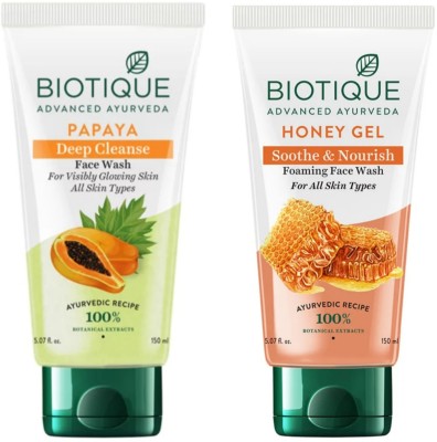 BIOTIQUE  150 ML - Papaya & Honey Gel Face Wash(300 ml)