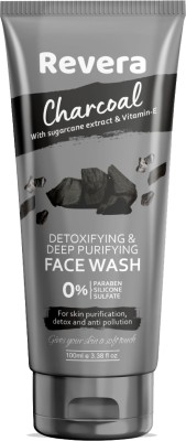 Revera Charcoal Detoxifying & Deep Purifying Face wash Skin Brightening, anti-pollution Face Wash(100 ml)