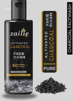 Zailie Deep cleansing activated charcoal unclogs pores clear complexion rejuvenates skin mild fragrance anti-pollution natural ingredients controls excess oil fights acne Face Wash(200 ml)