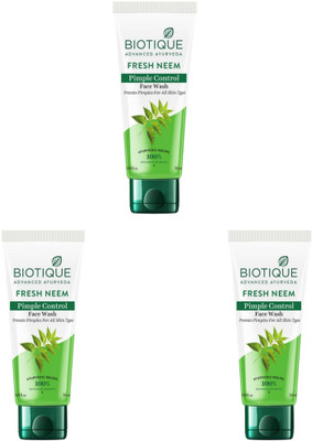 BIOTIQUE NEEM Pack of 3, 50 ml Each Face Wash(150 ml)