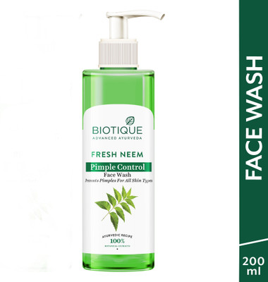 BIOTIQUE Fresh Neem Pimple Control  | Pimple & Acne removal | All Skin Types Face Wash(200 ml)