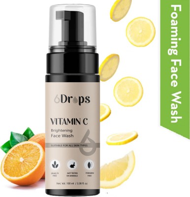 6Drops Vitamin C Foaming  For Skin Brightening | Deeply Cleanses | Brightens Skin Face Wash(100 ml)