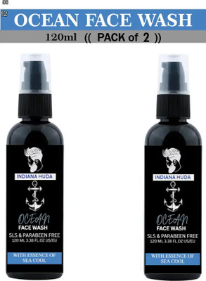 INDIANA HUDA Ocean  120ml x2 Skin Purifying Gentle Cleanser Face Wash(240 ml)