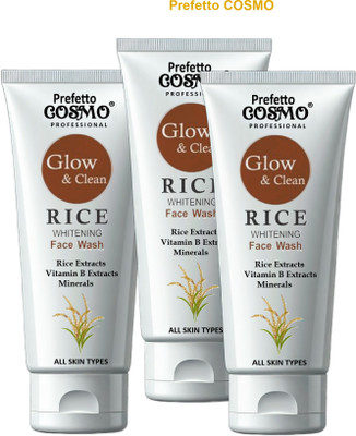 Prefetto COSMO Pack of 3 for Pore Minimizing & Refreshing Rice Face Wash(100 g)