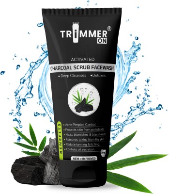 TRIMMERON Activated Charcoal Scrub Facewash : Deep Cleanses and Detoxes Face Wash(100 g)