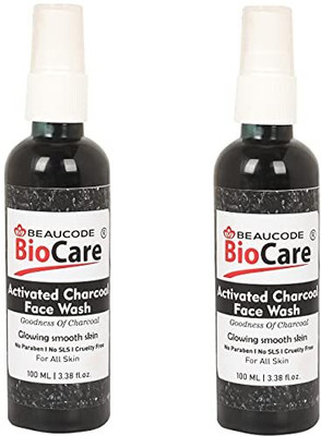 BEAUCODE BioCare Charcoal  | Goodness of Charcoal | Glowing Smooth Skin | (No Paraben | No SLS & Cruelty Free) For All Skin Face Wash(200 ml)