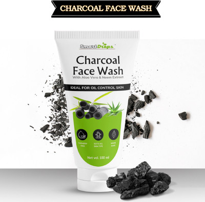 smartdrops Charcoal Face wash For Anti-Pollution, Deep Pore Cleaning & Oil Control Face Wash(100 ml)