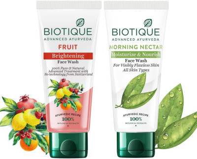 BIOTIQUE Fruit Brightening  150 ML & Morning Nectar  150 ML Face Wash(300 ml)