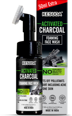 KESUDA Activated Charcoal Foaming Facewash for Pollution Control Face Wash(150 ml)