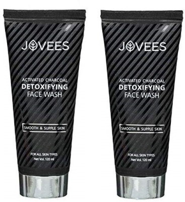 JOVEES Activated Charcoal Detoxifying  120Ml (Pack of 2) Face Wash(240 ml)