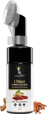 La'bangerry Ubtan Foaming for Tan Removal with Brush with Turmeric & Saffron  Face Wash(150 ml)
