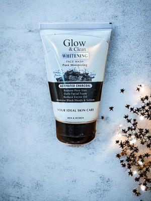 Glow & Clean **Glow and Clean Whitening Charcoal  | Deep Cleansing & Pore Minimizing** Face Wash(100 g)