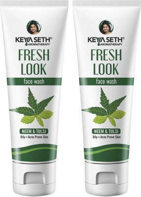 KEYA SETH AROMATHERAPY Fresh Look Neem  - Acne & Oil Control Ultra Purifying Enriched with Neem & Tulsi for All Skin Type, 100ml (Pack of 2) Face Wash(200 ml)