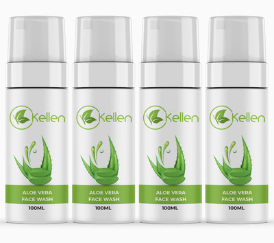 Kellen Aloe Vera with Scrub | Younger-Looking Skin | Face Scrub for Fighting Early Signs of Ageing | Paraben & SLS Free Face Wash(400 ml)