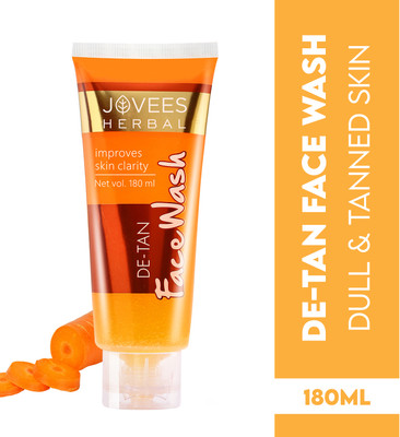 JOVEES Herbal De-Tan For Tan Removal|All Skin Types|Paraben & Alcohol Free  Face Wash(180 ml)