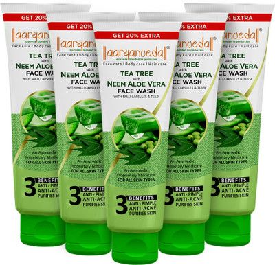 Aryanveda Tea Tree�  For Acne Free Skin & pimple With Neem & Tulsi (Pack Of 5) Face Wash(600 ml)