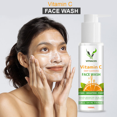 VITRACOS Foaming Vitamin C  with Orange & Lemon Extracts for a Radiant and Healthy Glow Face Wash(100 ml)