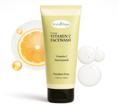 SCIENTIFIQUE Creamy Vitamin C Facewash – Brightening & Deep Cleansing Formula | With Niacinamide, Kojic Acid & Licorice Extract Face Wash(100 ml)