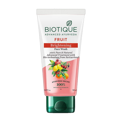 BIOTIQUE Fruit Brightening | Ayurvedic and Organically Pure| Advanced Swiss Technology |100% Botanical Extracts| Suitable for All Skin Types | 150mL Face Wash(150 ml)