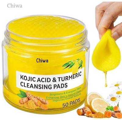 CHIWA Turmeric Kojic Acid Glow Exfoliating Facial Cleansing Wipes Face Wash(50 g)