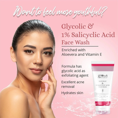 Globus Naturals Pimple Clear Glycolic & Salicylic Acid  Face Wash(100 ml)