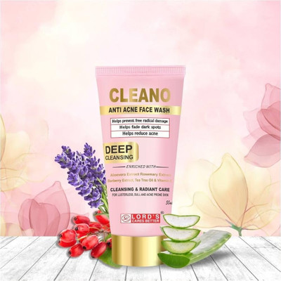 LORD'S Cleno Anti - Acne  100 ML Pack of 2 Face Wash(200 ml)