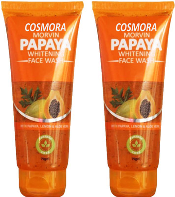 COSMORA MORVIN PAPAYA FACEWASH FOR DEEP CLEANSING & GLOWING BRIGHT SKIN PACK OF - 2 Face Wash(120 g)